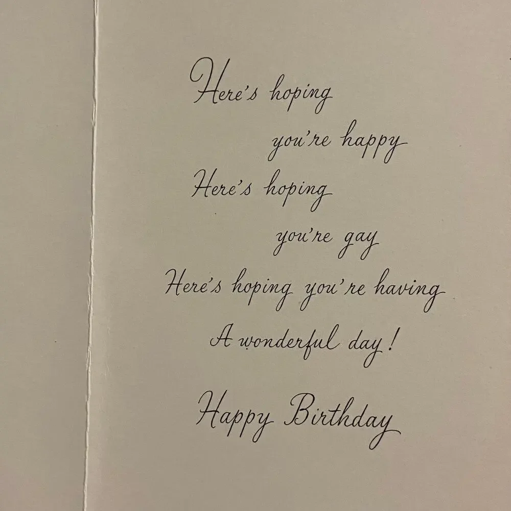 Vtg MCM Birthday Card Unused USA Union Made 1960s Retro Blonde Girl Floral